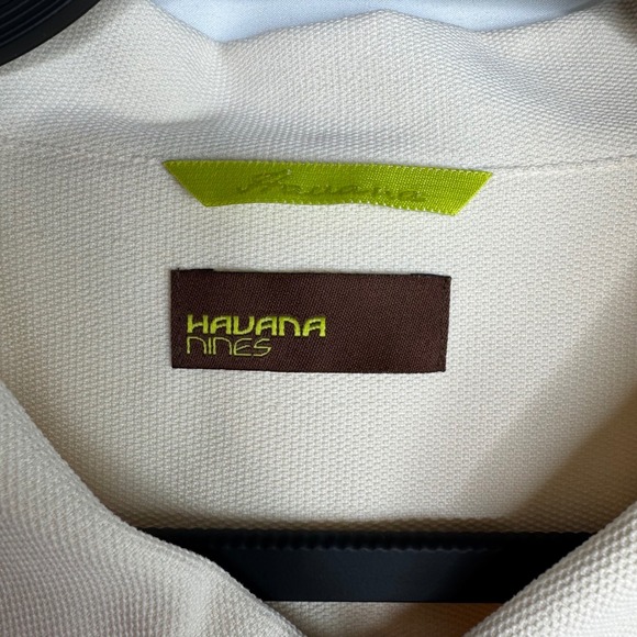 Havana Nines Mens3X 100% Silk Button Up Short Sleeve Cuban Shirt Cream Guayabera - Picture 3 of 10